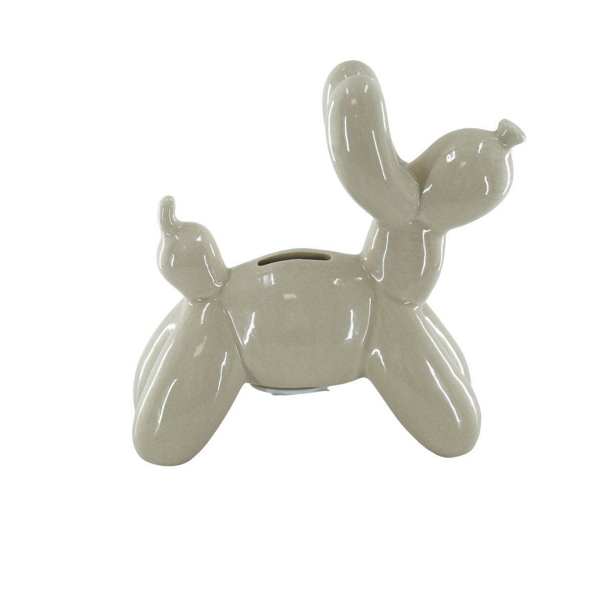 Ornament - Money Box Balloon Dog - Ceramic - Sand - 17x7x17cm