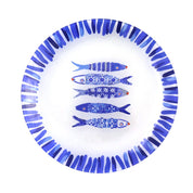 Set of 6 Blue Fish Dessert Plates 20x20x1.3cm