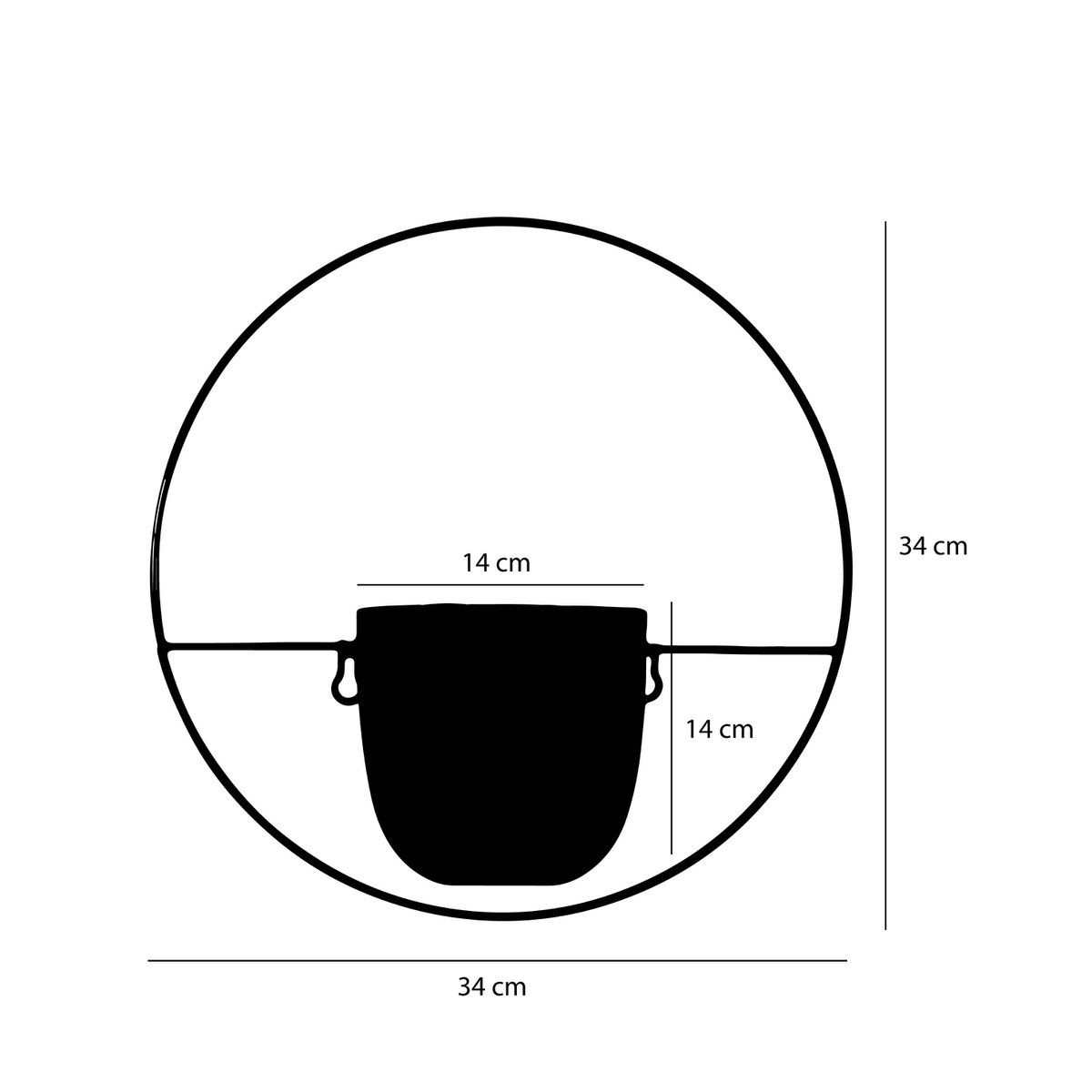 Dexter Flowerpot Wall - L34 x W14 x H34 cm - Gold