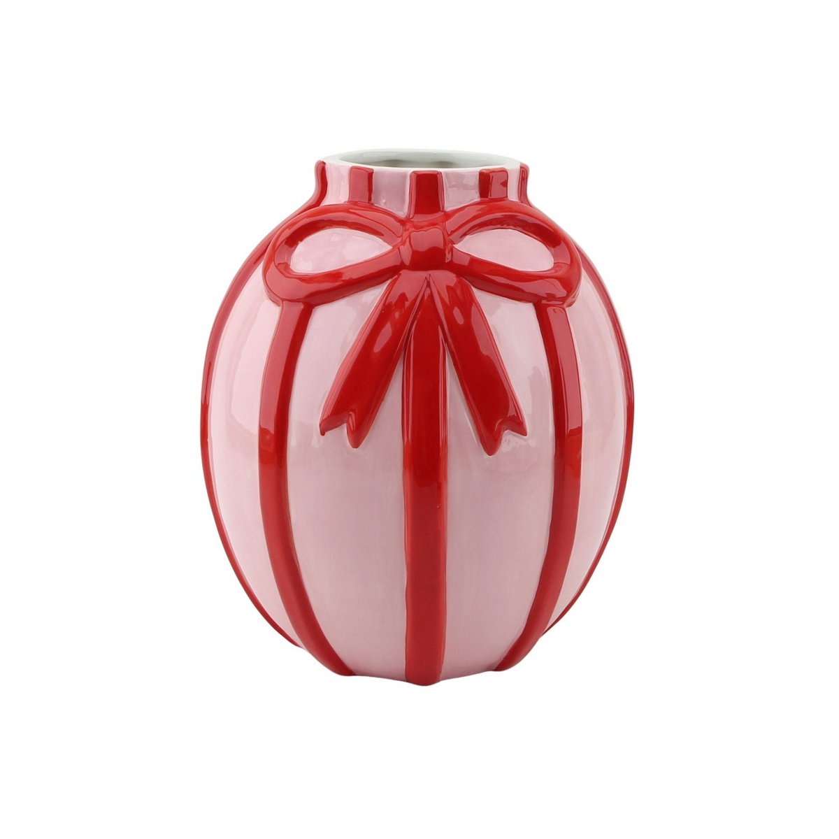 Vaas - Bloemvaaslint- Dolomiet - Lichtroze/ rood - 17x17x17,5cm