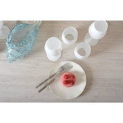 Rosa witte dessertplaat 20x20x2cm