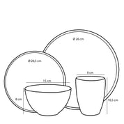 Tabo Crockery Set 4 Persons - Gray