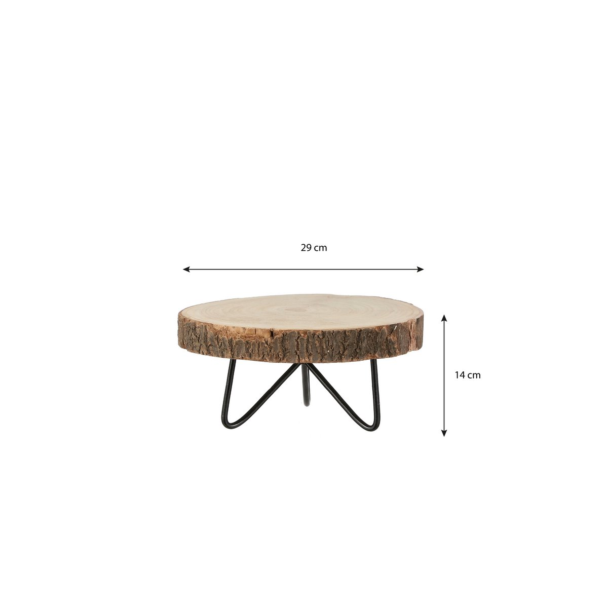 Pia Tree Trunk Side Table - H14 x Ø29 cm - Light brown