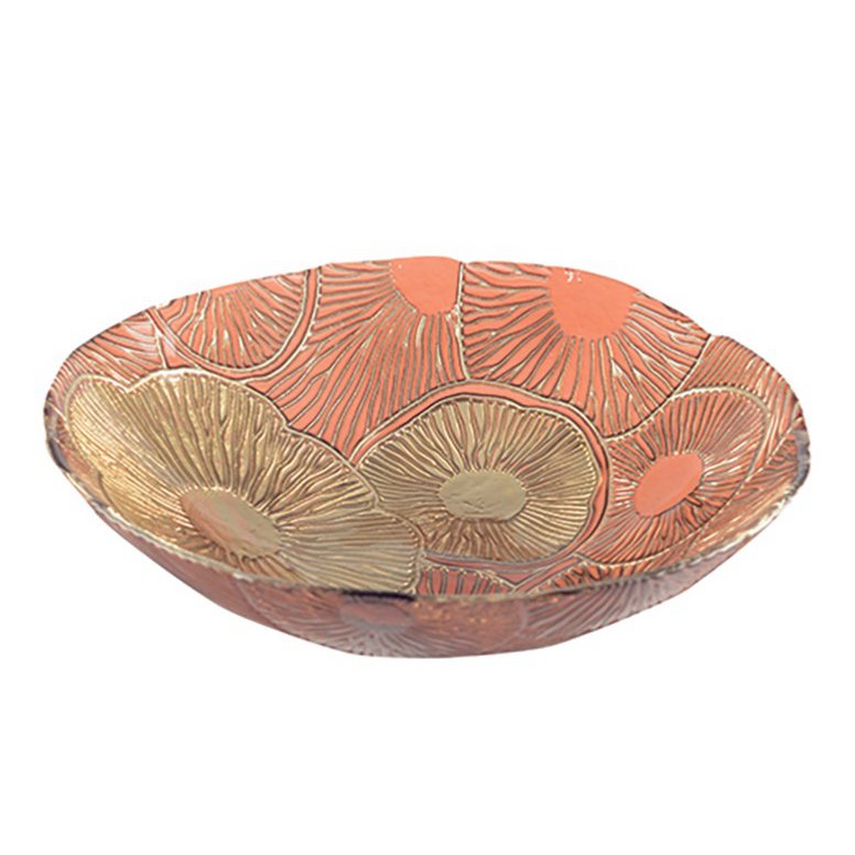 Rood en gouden lotus gesneden 40 cm
