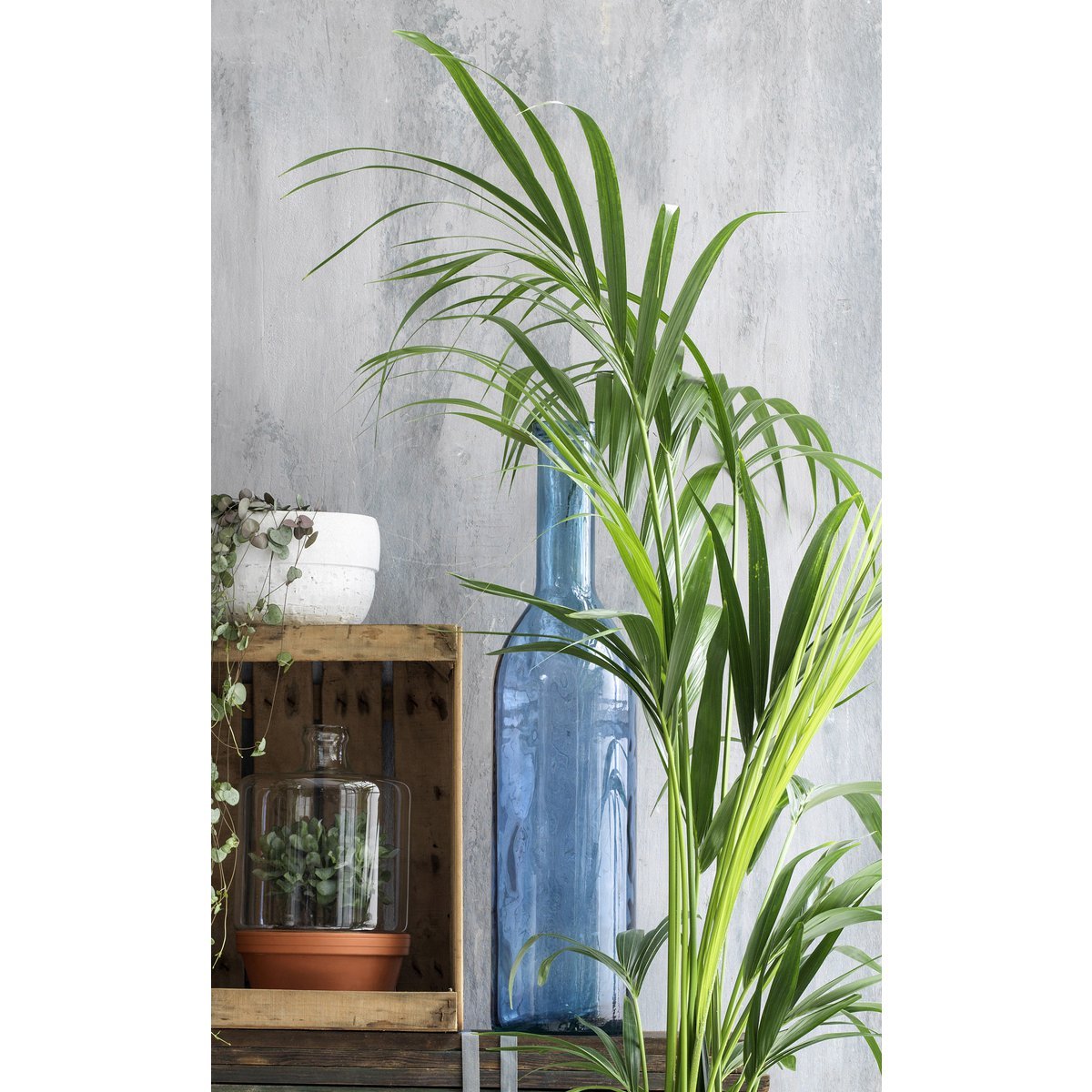 Rioja Bottle Vase - H50 x Ø15 cm - Recycled Glass - Light Blue