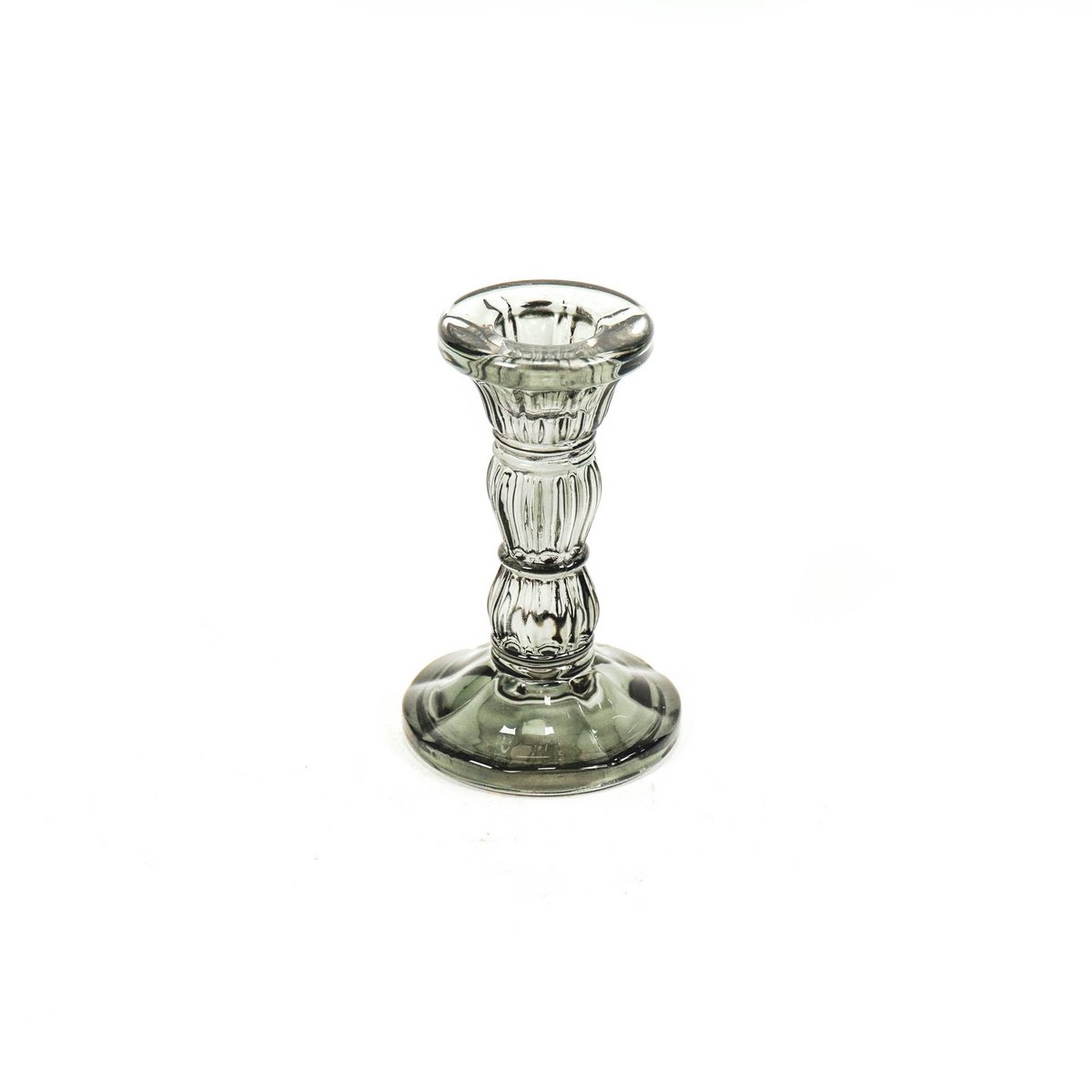Kaarshouder - Glas - Smokey - 6,5x10,5cm