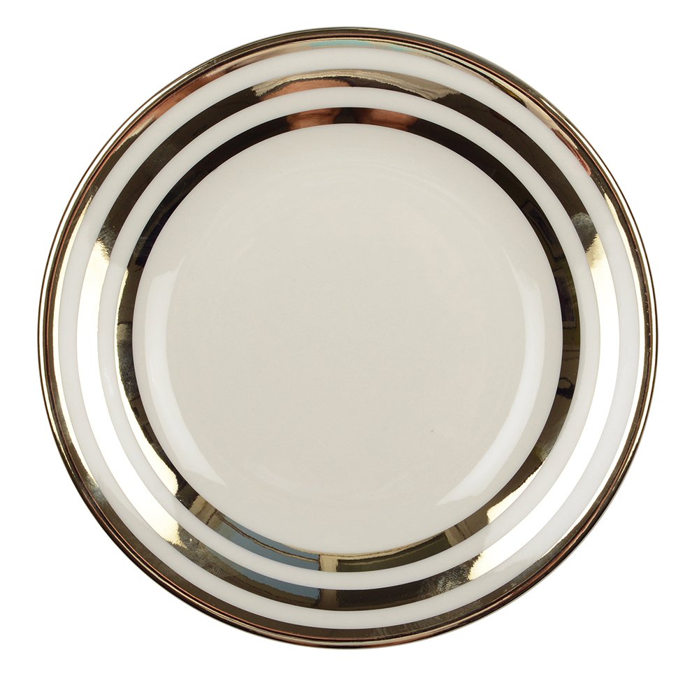 18 cm goldfarbener Drievoudige-Filet-Dessertteller